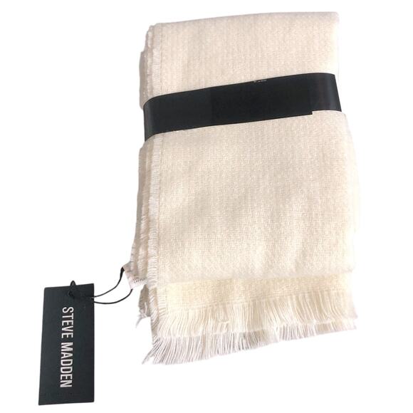 NWT Steve Madden Fringe Logo Scarf 76 x 13 - Picture 2 of 5